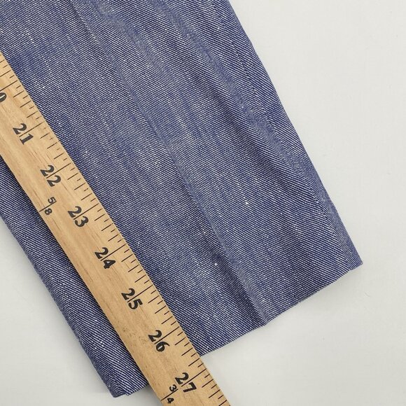 Veronica Beard Size 8 Blue Renzo Linen Blend Cropped Pants - Picture 12 of 14